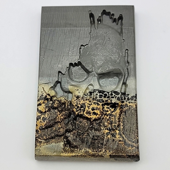 Polished Carved Picture Jasper Creeping Death Skull Natural Gemstone NWOT - Picture 1 of 10